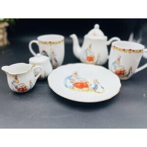 Reutter Porzellan Beatrix Potter Peter Rabbit Tea Teapot Creamer Sugar Mug Plate